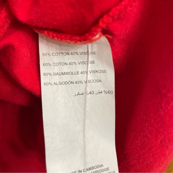 Girlfriend Plus Size 3/4 Sleeve T-shirt Red with pattern 60% Cotton 40% Viscose - Picture 8 of 12